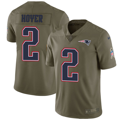 Nike Patriots #2 Brian Hoyer Olive Youth Stitched NFL Limited 2017 Salute To Service Jersey