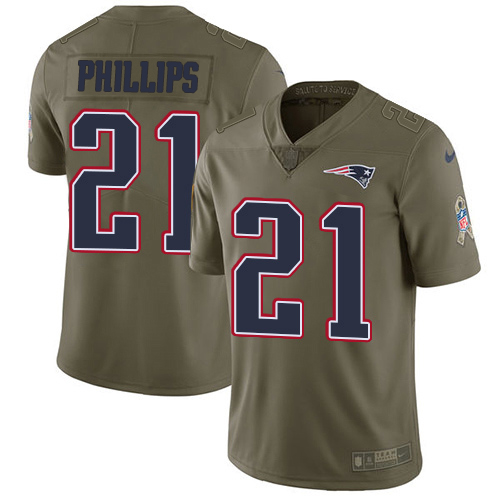 Nike Patriots #21 Adrian Phillips Olive Youth Stitched NFL Limited 2017 Salute To Service Jersey