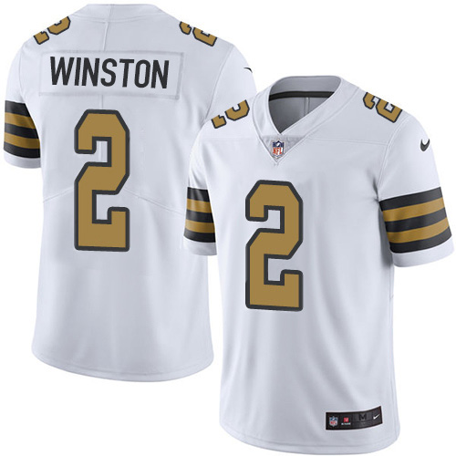 Nike Saints #2 Jameis Winston White Youth Stitched NFL Limited Rush Jersey