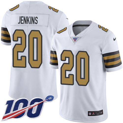 Nike Saints #20 Janoris Jenkins White Youth Stitched NFL Limited Rush 100th Season Jersey