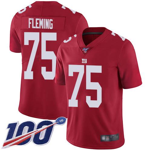 Nike Giants #75 Cameron Fleming Red Youth Stitched NFL Limited Inverted Legend 100th Season Jersey