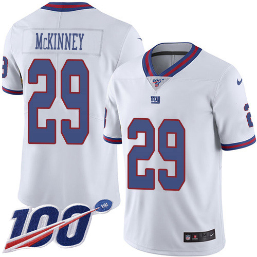 Nike Giants #29 Xavier McKinney White Youth Stitched NFL Limited Rush 100th Season Jersey