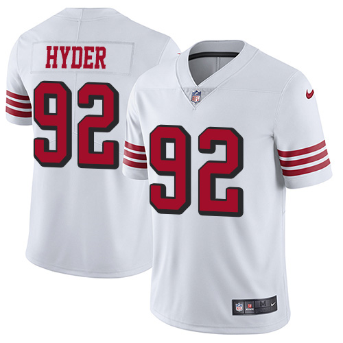Nike 49ers #92 Kerry Hyder White Youth Stitched NFL Limited Rush Jersey