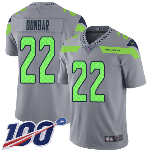 Nike Seahawks #22 Quinton Dunbar Gray Youth Stitched NFL Limited Inverted Legend 100th Season Jersey