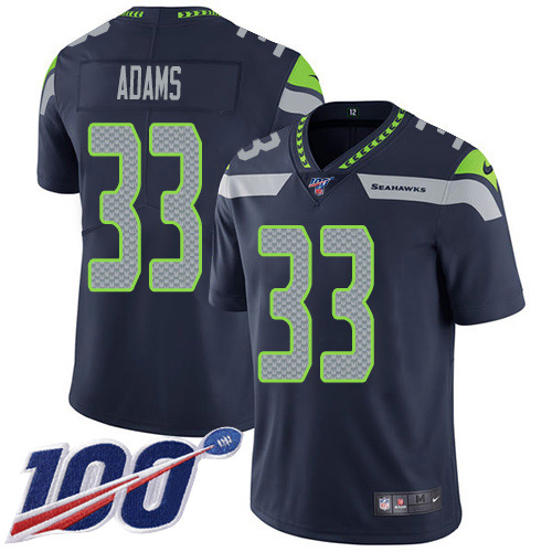 Nike Seahawks #33 Jamal Adams Steel Blue Team Color Youth Stitched NFL 100th Season Vapor Untouchable Limited Jersey