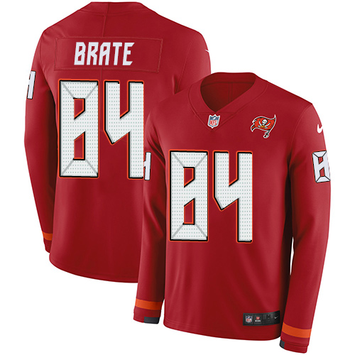 Nike Buccaneers #84 Cameron Brate Red Team Color Youth Stitched NFL Limited Therma Long Sleeve Jersey