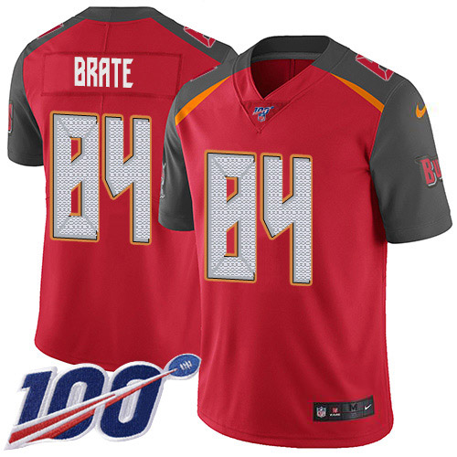 Nike Buccaneers #84 Cameron Brate Red Team Color Youth Stitched NFL 100th Season Vapor Untouchable Limited Jersey