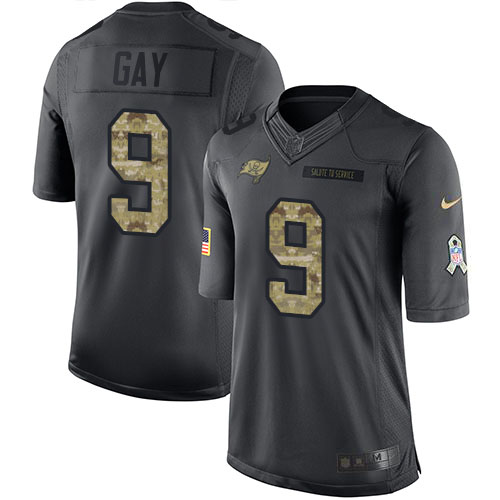Nike Buccaneers #9 Matt Gay Black Youth Stitched NFL Limited 2016 Salute to Service Jersey