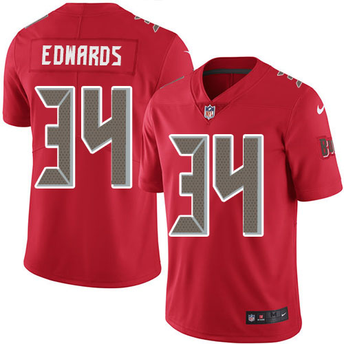 Nike Buccaneers #34 Mike Edwards Red Youth Stitched NFL Limited Rush Jersey