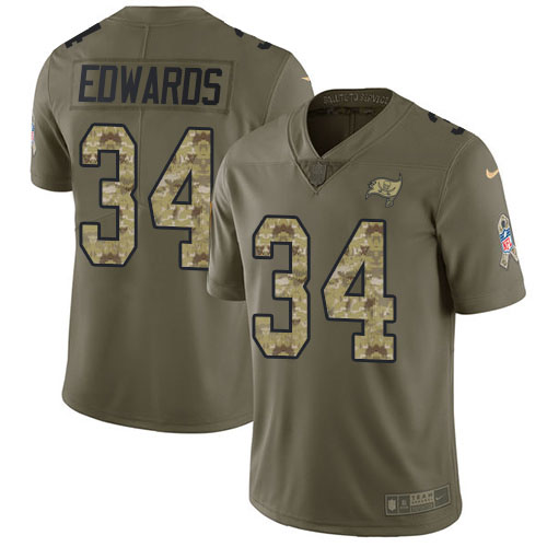 Nike Buccaneers #34 Mike Edwards Olive/Camo Youth Stitched NFL Limited 2017 Salute To Service Jersey