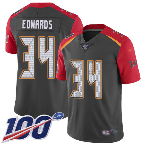 Nike Buccaneers #34 Mike Edwards Gray Youth Stitched NFL Limited Inverted Legend 100th Season Jersey
