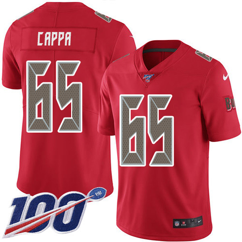 Nike Buccaneers #65 Alex Cappa Red Youth Stitched NFL Limited Rush 100th Season Jersey