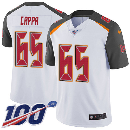 Nike Buccaneers #65 Alex Cappa White Youth Stitched NFL 100th Season Vapor Untouchable Limited Jersey