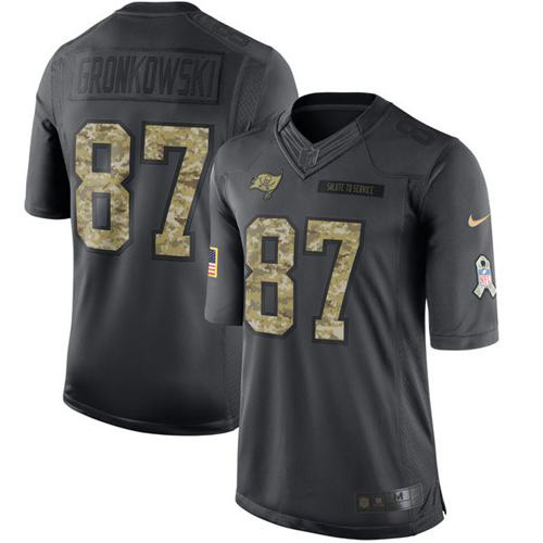 Nike Buccaneers #87 Rob Gronkowski Black Youth Stitched NFL Limited 2016 Salute to Service Jersey