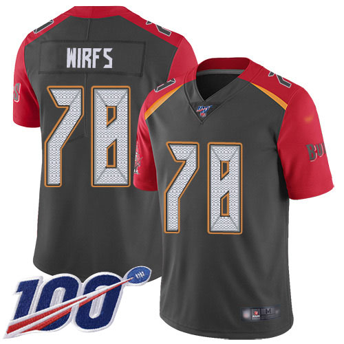Nike Buccaneers #78 Tristan Wirfs Gray Youth Stitched NFL Limited Inverted Legend 100th Season Jersey