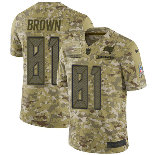 Nike Buccaneers #81 Antonio Brown Camo Youth Stitched NFL Limited 2018 Salute To Service Jersey