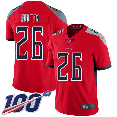 Nike Titans #26 Kristian Fulton Red Youth Stitched NFL Limited Inverted Legend 100th Season Jersey