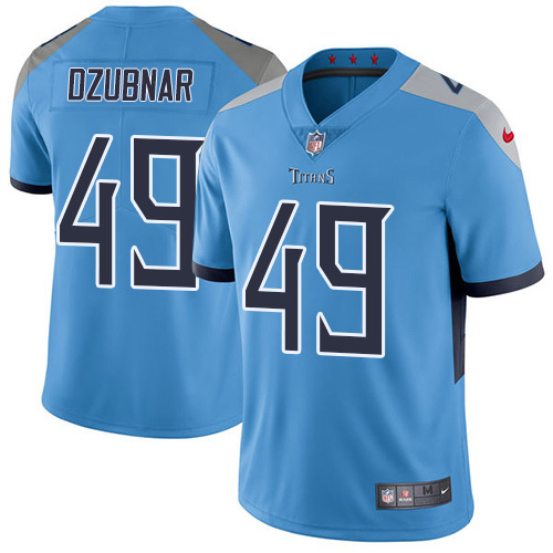 Nike Titans #49 Nick Dzubnar Light Blue Alternate Youth Stitched NFL Vapor Untouchable Limited Jersey