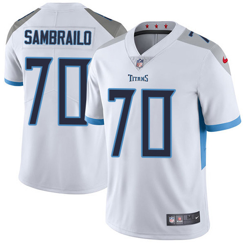 Nike Titans #70 Ty Sambrailo White Youth Stitched NFL Vapor Untouchable Limited Jersey
