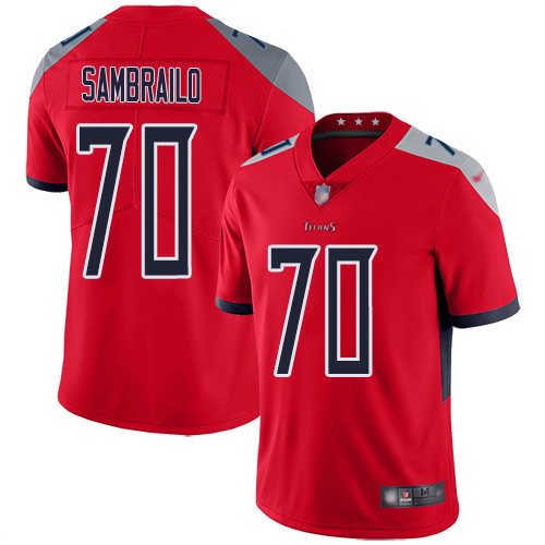 Nike Titans #70 Ty Sambrailo Red Youth Stitched NFL Limited Inverted Legend Jersey