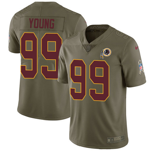 Nike Redskins #99 Chase Young Olive Youth Stitched NFL Limited 2017 Salute To Service Jersey