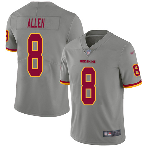 Nike Redskins #8 Kyle Allen Gray Youth Stitched NFL Limited Inverted Legend Jersey