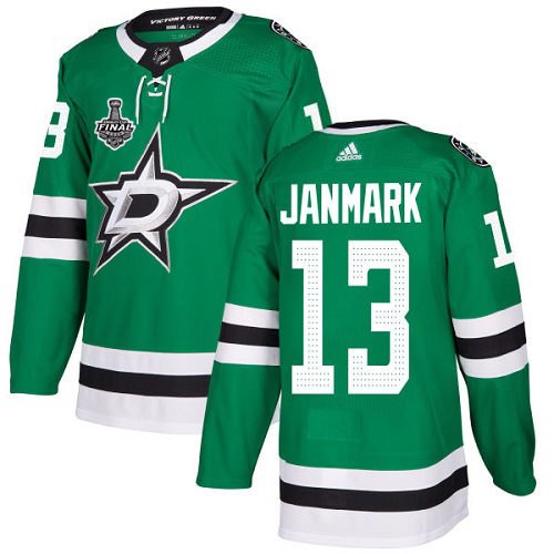 Adidas Stars #13 Mattias Janmark Green Home Authentic Youth 2020 Stanley Cup Final Stitched NHL Jersey
