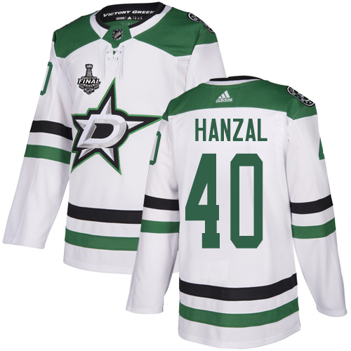 Adidas Stars #40 Martin Hanzal White Road Authentic Youth 2020 Stanley Cup Final Stitched NHL Jersey