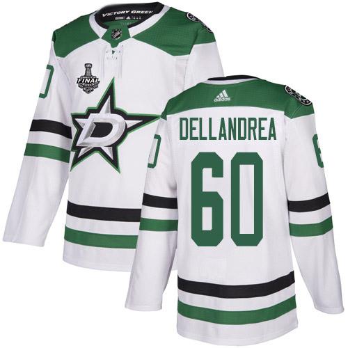 Adidas Stars #60 Ty Dellandrea White Road Authentic Youth 2020 Stanley Cup Final Stitched NHL Jersey
