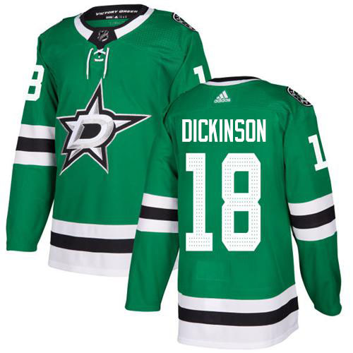 Adidas Stars #18 Jason Dickinson Green Home Authentic Youth Stitched NHL Jersey