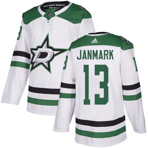 Adidas Stars #13 Mattias Janmark White Road Authentic Youth Stitched NHL Jersey