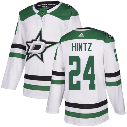Adidas Stars #24 Roope Hintz White Road Authentic Youth Stitched NHL Jersey