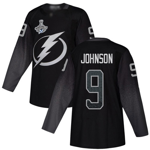 Adidas Lightning #9 Tyler Johnson Black Alternate Authentic Youth 2020 Stanley Cup Final Stitched NHL Jersey