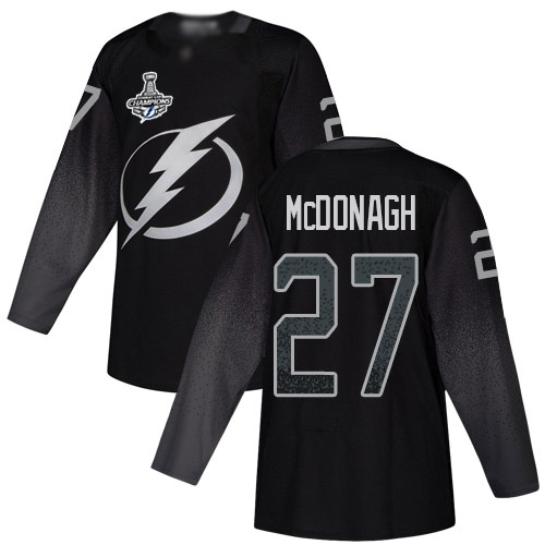 Adidas Lightning #27 Ryan McDonagh Black Alternate Authentic Youth 2020 Stanley Cup Champions Stitched NHL Jersey