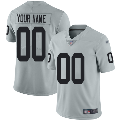 Oakland Raiders Customized Silver Men's Stitched Football Limited Inverted Legend Jersey