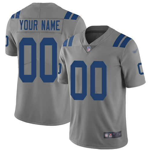 Indianapolis Colts Customized Gray Men's Stitched Football Limited Inverted Legend Jersey