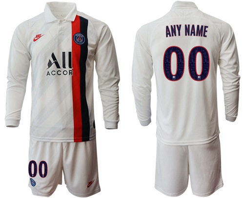 Paris Saint-Germain Personalized Away Long Sleeves Soccer Club Jersey