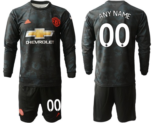 Manchester United Personalized Third Long Sleeves Soccer Club Jersey