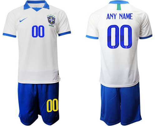 Brazil Personalized White Soccer Country Jersey