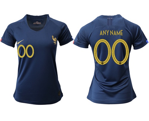 Women's France Personalized Home Soccer Country Jersey
