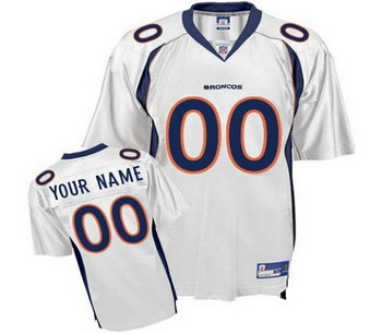 Cheap Denver Broncos Customized Jerseys White Jerseys For Sale
