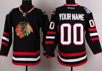 Cheap Customized Chicago Blackhawks Black 2014 NHL Stadium Series Jerseys For Sale