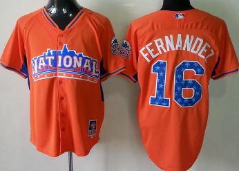 Cheap 2013 MLB ALL STAR National League Miami Marlins 16 Jose Fernandez Orange MLB Jerseys For Sale