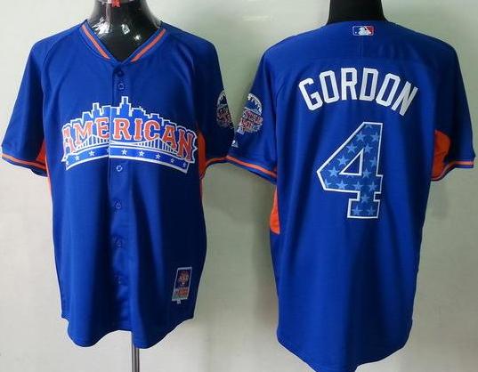 Cheap 2013 MLB ALL STAR American League Kansas City Royals 4 Alex Gordon Blue MLB Jerseys For Sale