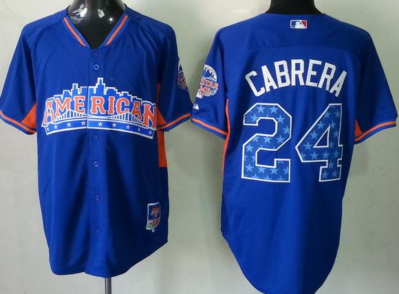 Cheap 2013 MLB ALL STAR American League Detroit Tigers 24 Miguel Cabrera Blue Jerseys For Sale