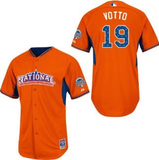 Cheap 2013 MLB ALL STAR National League Cincinnati Reds 19 Joey Votto Orange Jerseys For Sale