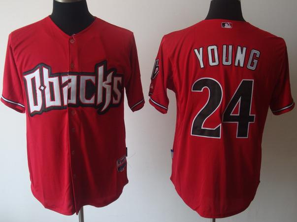 Cheap Arizona Diamondbacks 24 Young Red Cool Base MLB Jerseys For Sale
