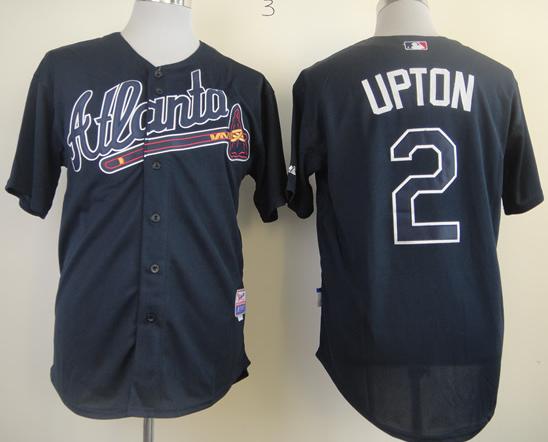 Cheap Atlanta Braves 2 B.J. Upton Dark Blue Cool Base MLB Jerseys For Sale