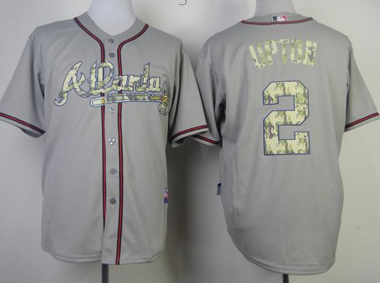 Cheap Atlanta Braves 2 B.J. Upton 2013 USMC Grey Cool Base MLB Jersey Camo Number For Sale