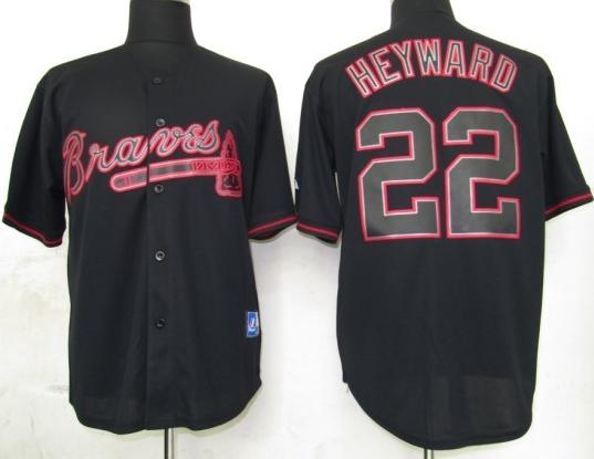 Cheap Atlanta Braves 22 Heyward Black Fashion Jerseys For Sale
